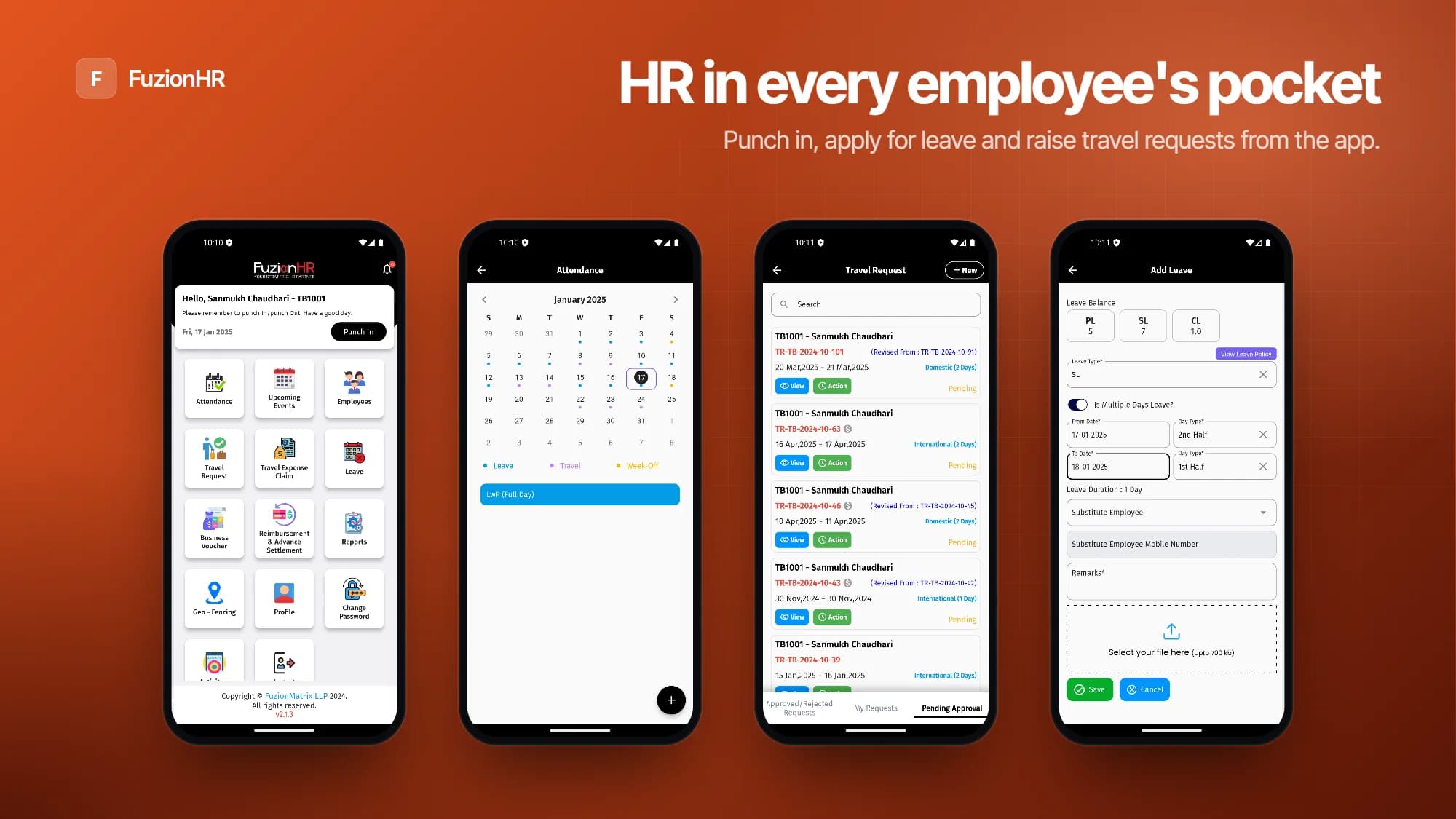 FuzionHR – employee app