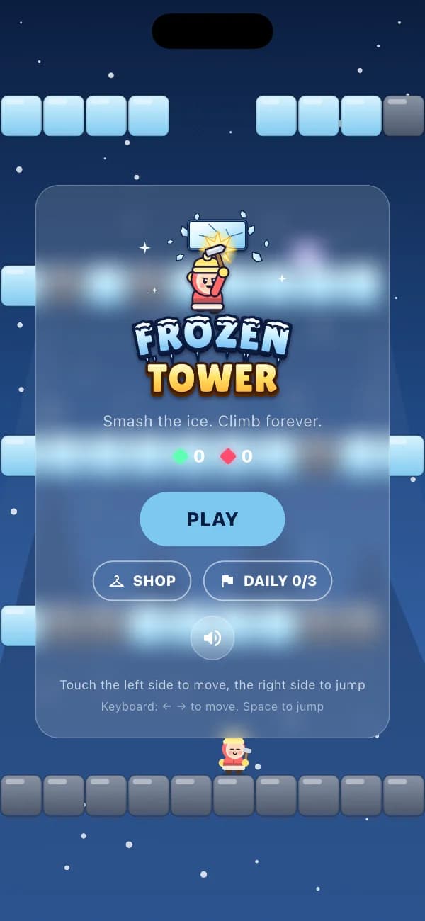 Frozen Tower – main screen