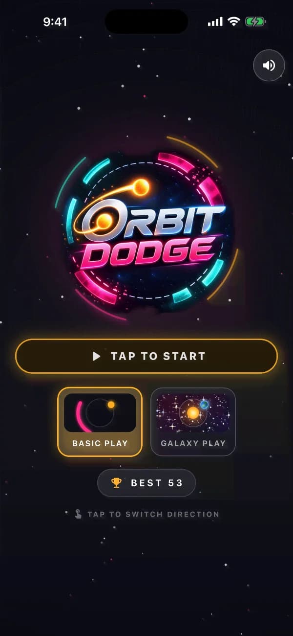 Orbit Dodge – main screen