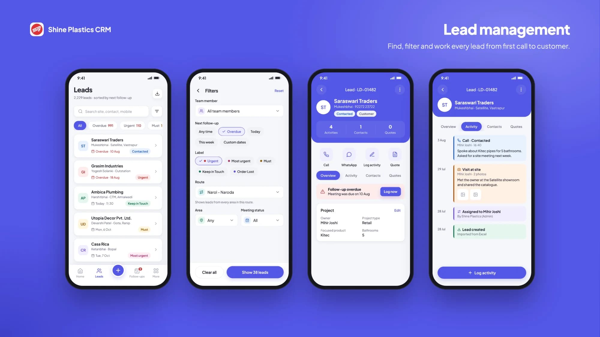 Shine Plastics CRM – feature 1