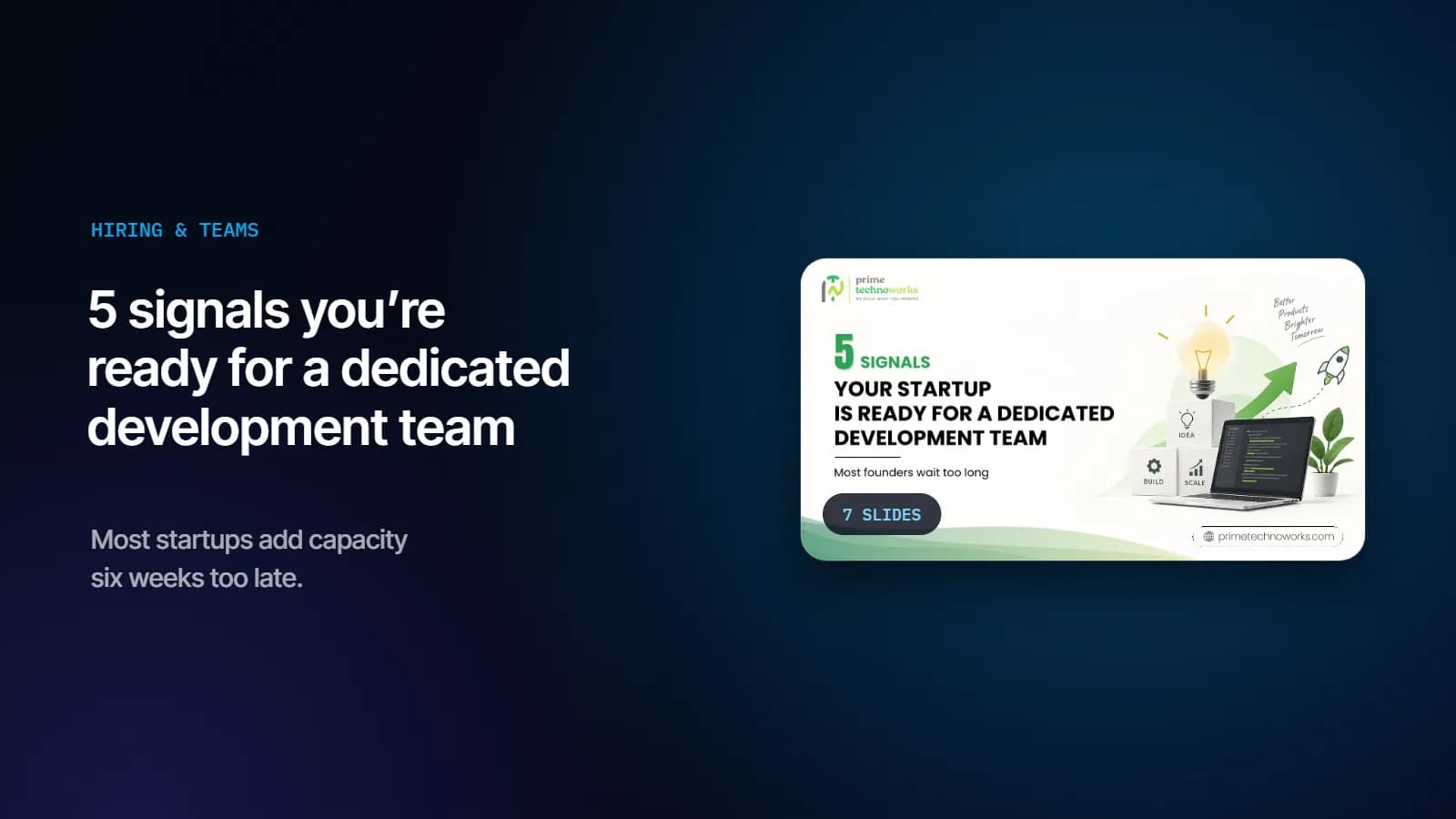 5 Signals Your Startup Is Ready for a Dedicated Development Team